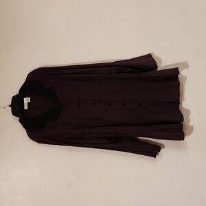 Women's Dividends maternity 3 PC set. Purple plum with black skirt collar button